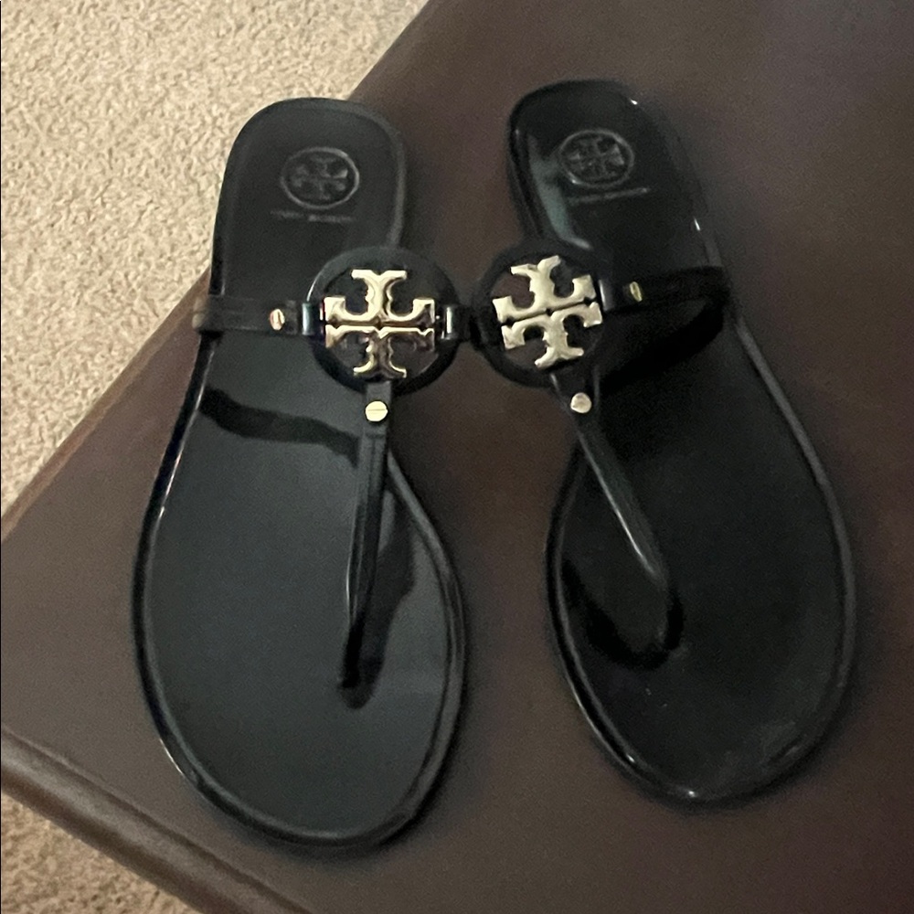 Tory Burch MINI MILLER JELLY THONG SANDAL Women's sz 8 black